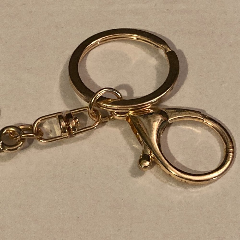 VTG 1990's EFFY LEOPARD-Gold Plated Crystals & Enamel Keychain/Bag Clip-5"-NEW - Picture 4 of 5